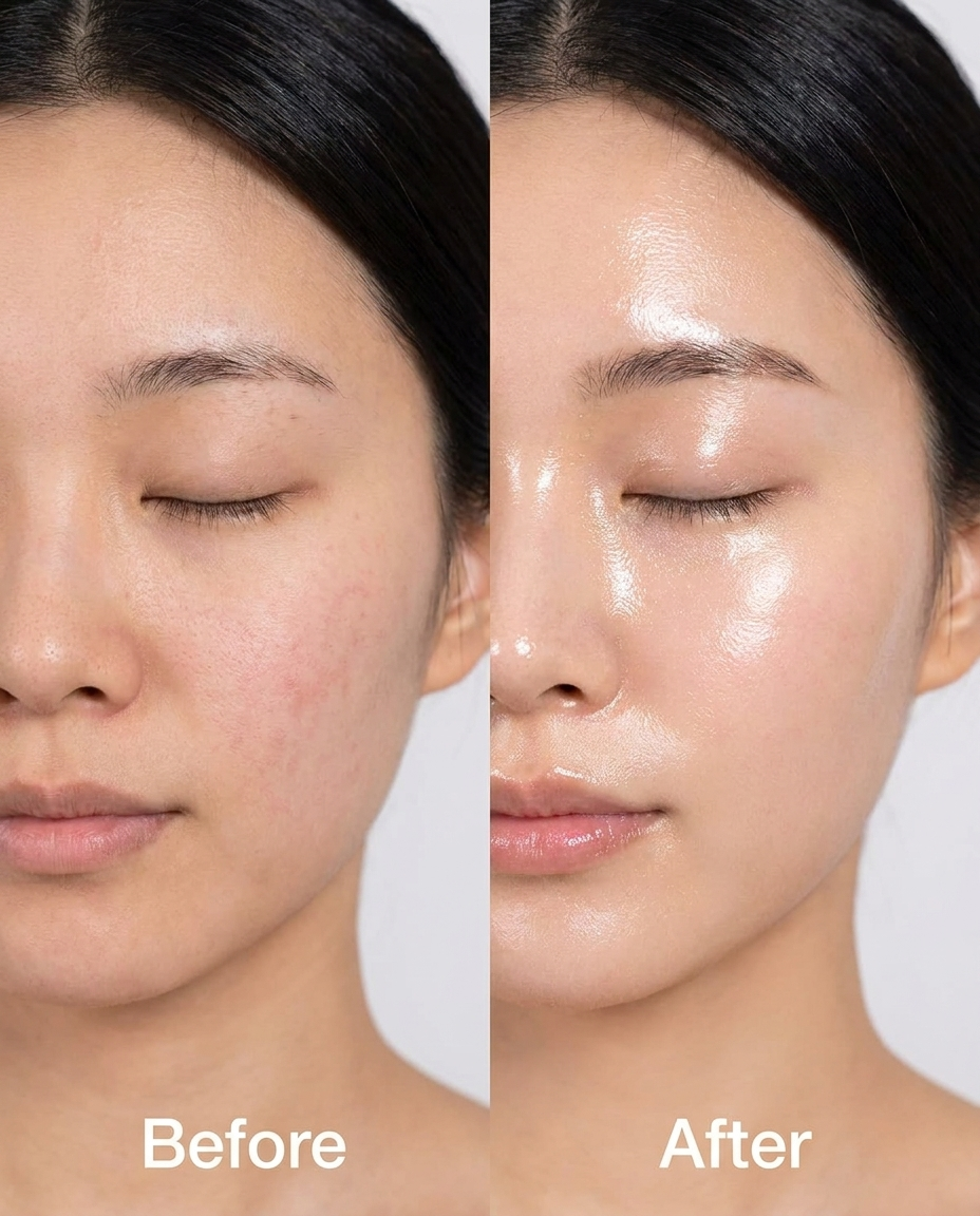 Original before and after eye close-up